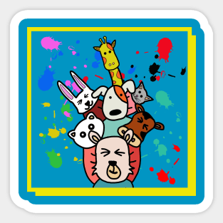 colourful animals Sticker